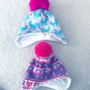 2 North Face Girls 12-24 Months Winter Hats